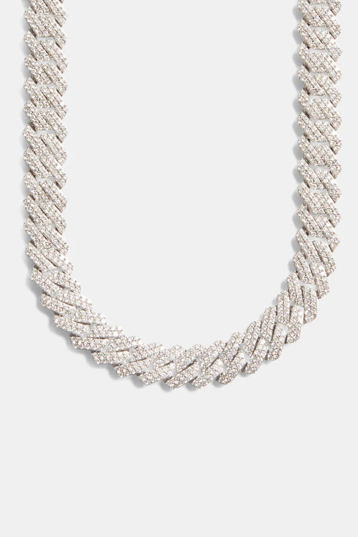 20MM Moissanite Prong Cuban Link Chain - Gold Vermeil