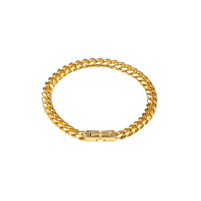 CLEAN CUBANA BRACELET. - 6MM 18K GOLD