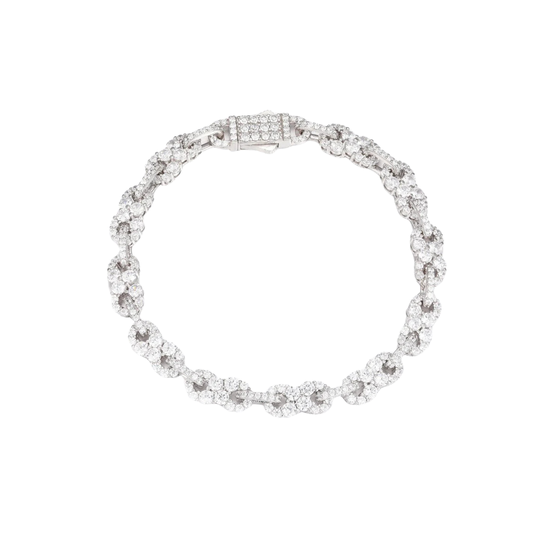 MOISSANITE INFINITY STONES LINK BRACELET. - WHITE GOLD