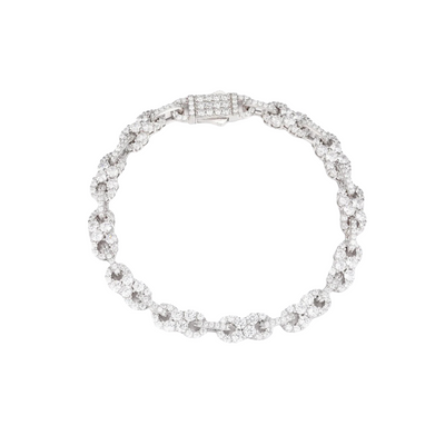 MOISSANITE INFINITY STONES LINK BRACELET. - WHITE GOLD