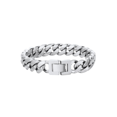 CLEAN CUBANA BRACELET. - 12MM WHITE GOLD