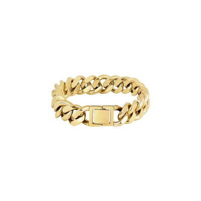 CLEAN CUBANA BRACELET. - 12MM 18K GOLD