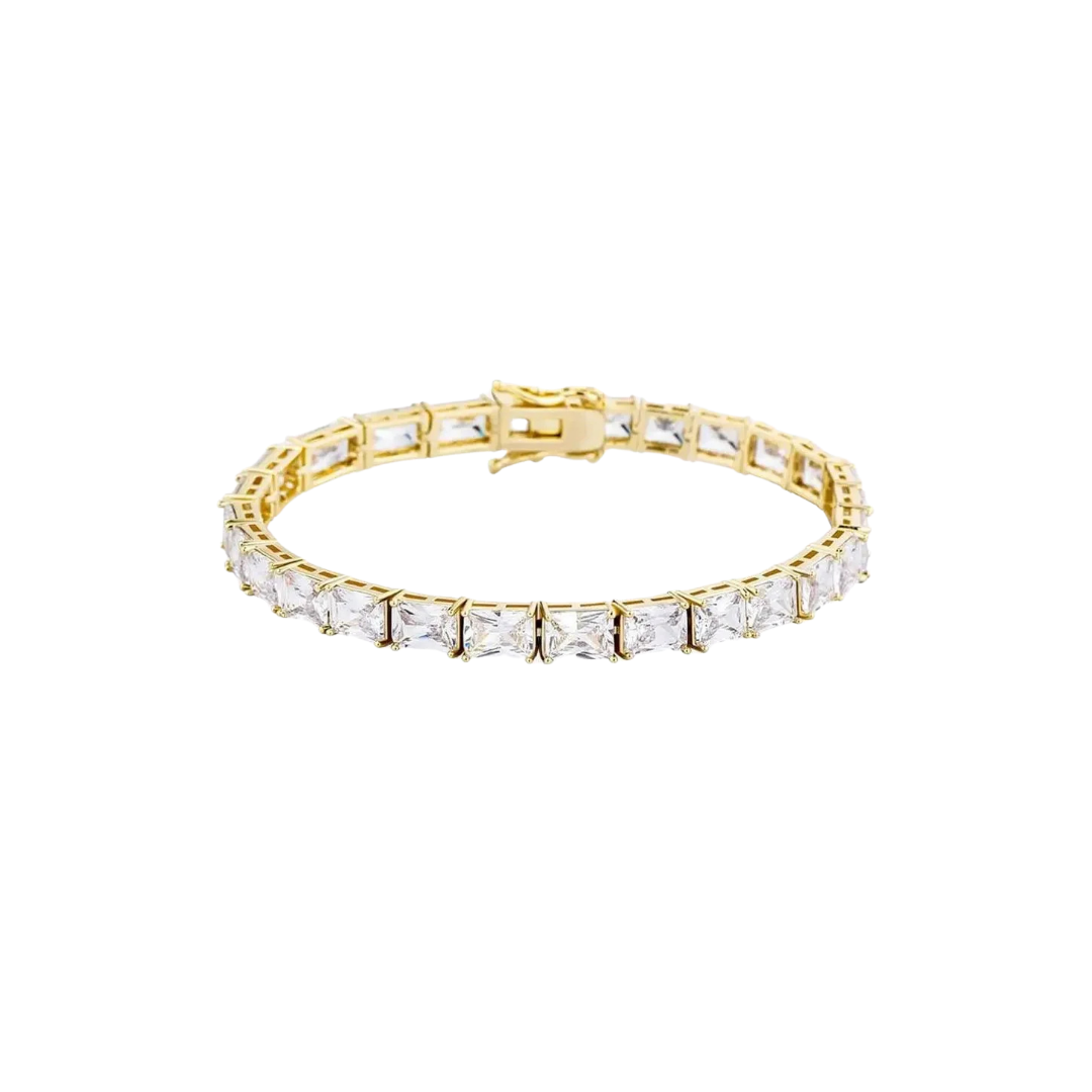 BAGUETTE TENNIS BRACELET - 6MM GOLD