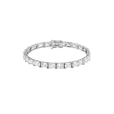 BAGUETTE TENNIS BRACELET - 6MM WHITE GOLD