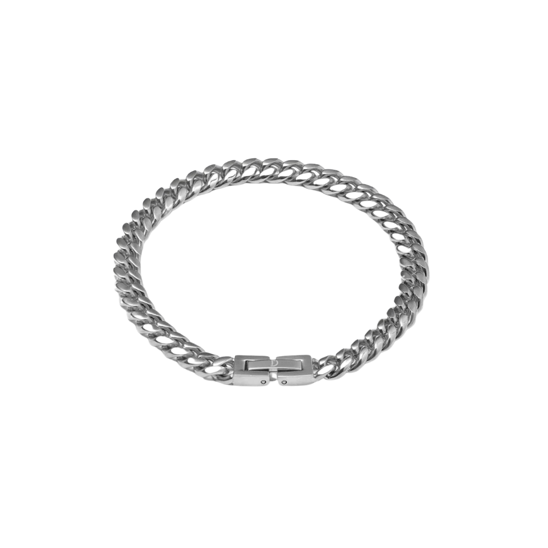 CLEAN CUBANA BRACELET. - 6MM WHITE GOLD