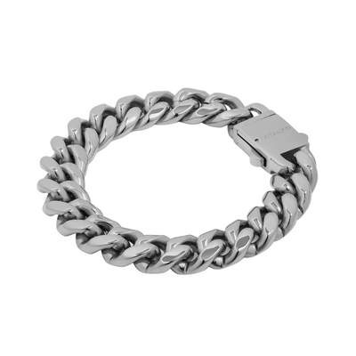 CLEAN BOXED CUBANA BRACELET. - 11MM WHITE GOLD