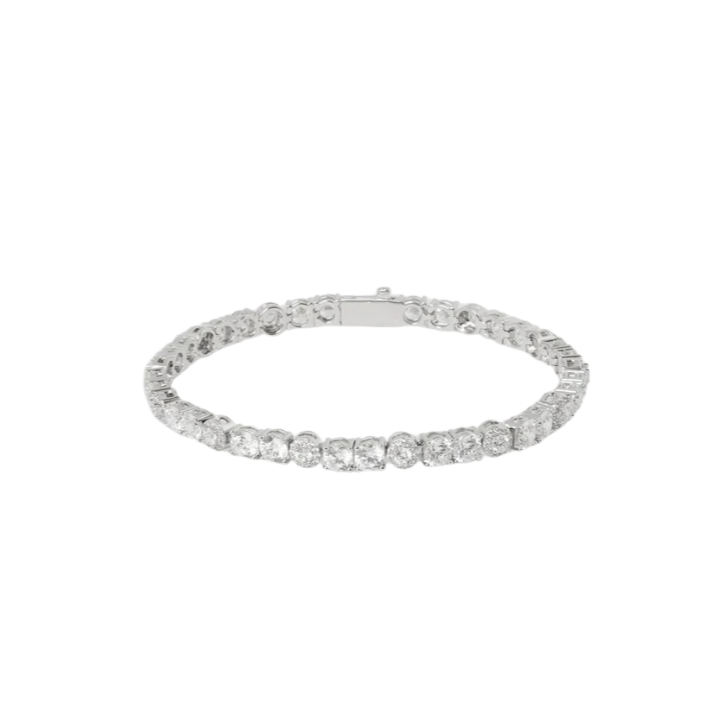 MOISSANITE TENNIS BRACELET. - 5MM WHITE GOLD