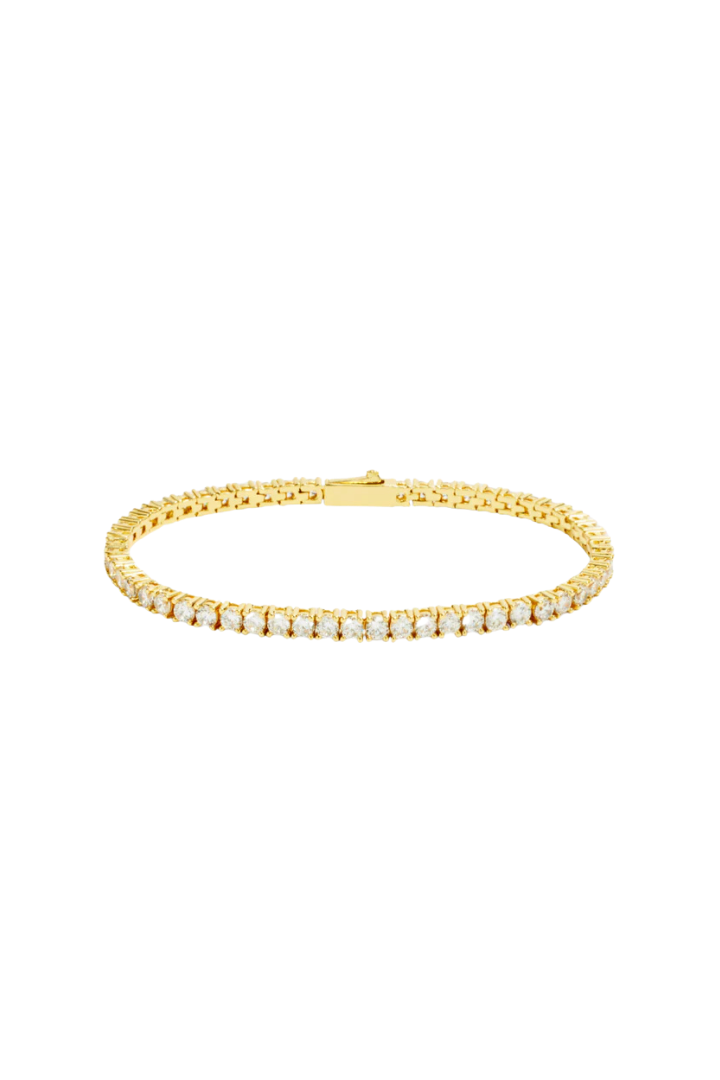 MOISSANITE TENNIS BRACELET.- 4MM  GOLD