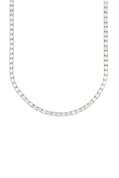 MOISSANITE TENNIS CHAIN. - 4MM WHITE GOLD