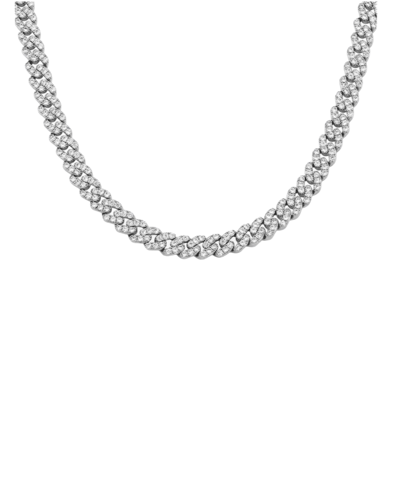 ICY CUBANA CHAIN. - 8MM WHITE GOLD