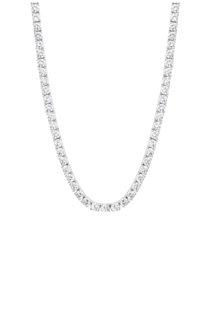 MOISSANITE TENNIS CHAIN. - 5MM WHITE GOLD