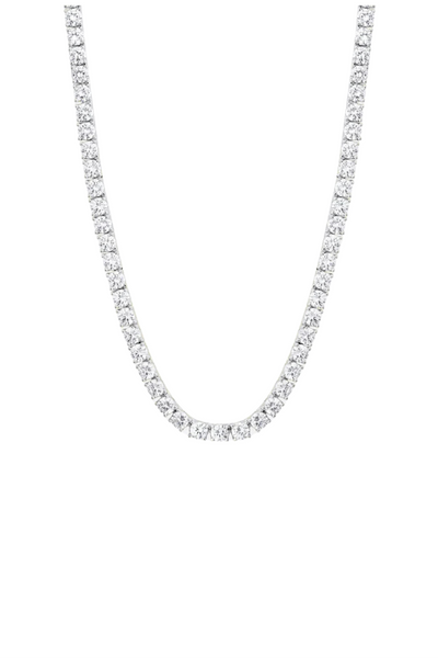 MOISSANITE TENNIS CHAIN. - 5MM WHITE GOLD