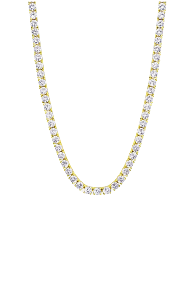 MOISSANITE TENNIS CHAIN. - 5MM  GOLD