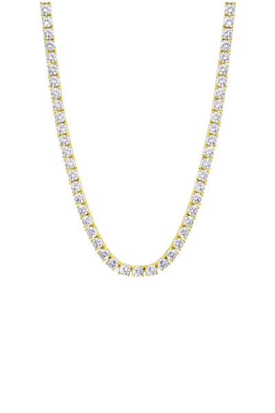 MOISSANITE TENNIS CHAIN. - 5MM  GOLD