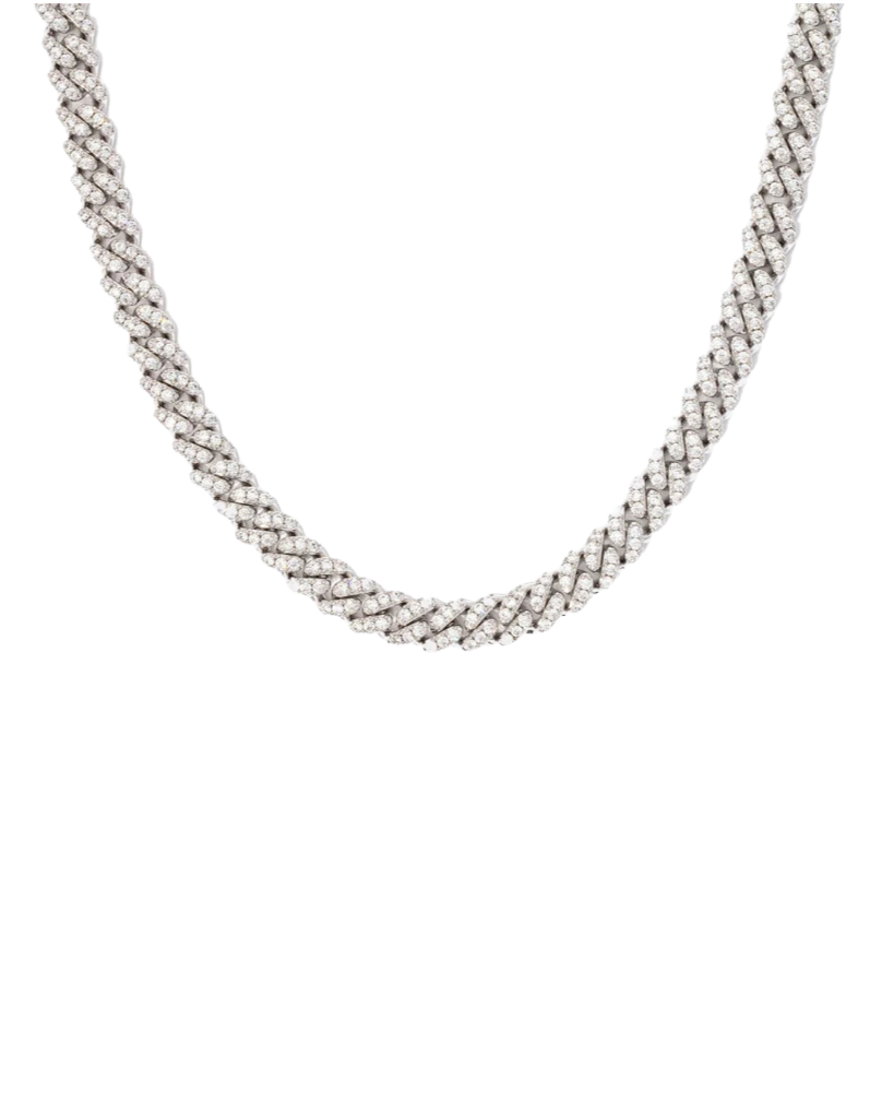 MOISSANITE CUBAN CHAIN. - 6MM WHITE GOLD