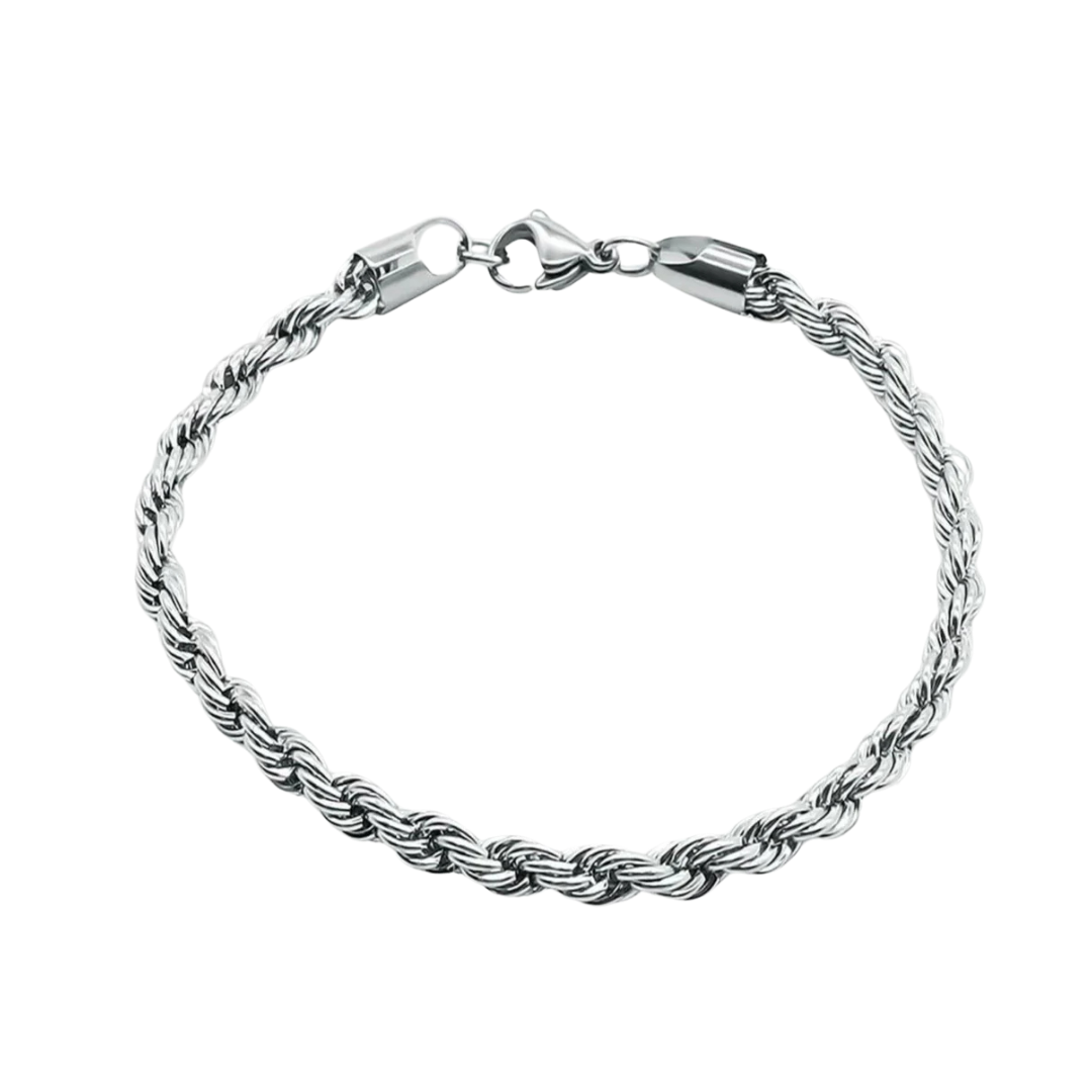 ROPE BRACELET 6MM- WHITE GOLD