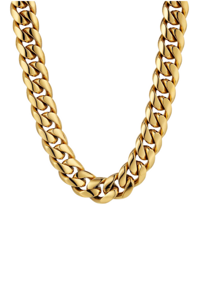 CLEAN CUBANA CHAIN. - 12MM  GOLD