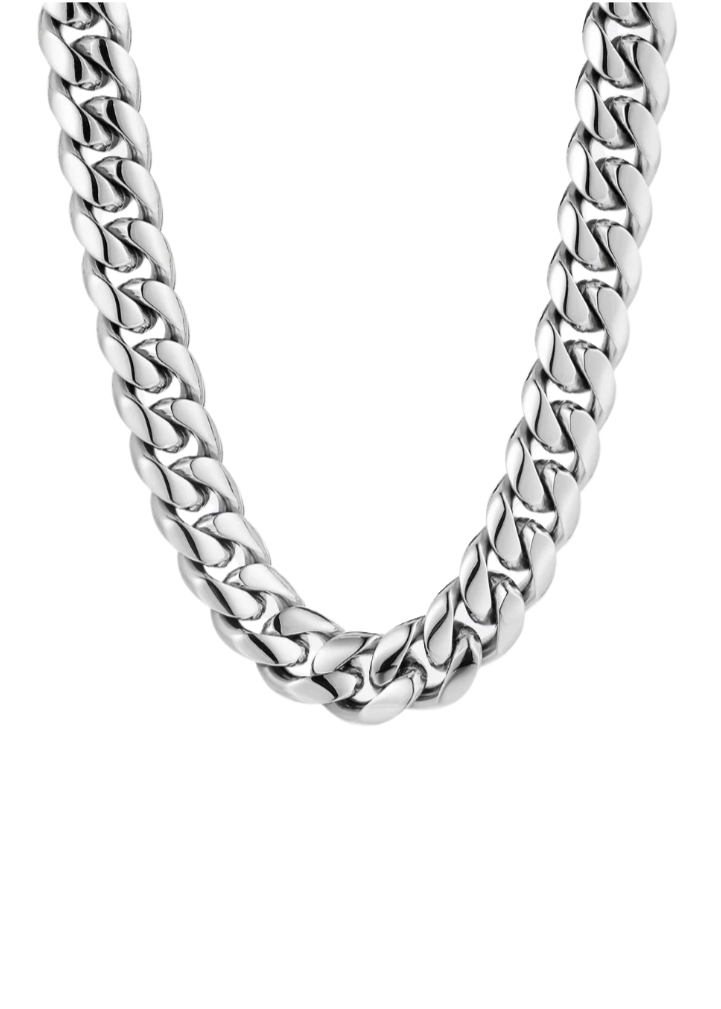 CLEAN CUBANA CHAIN. - 12MM WHITE GOLD