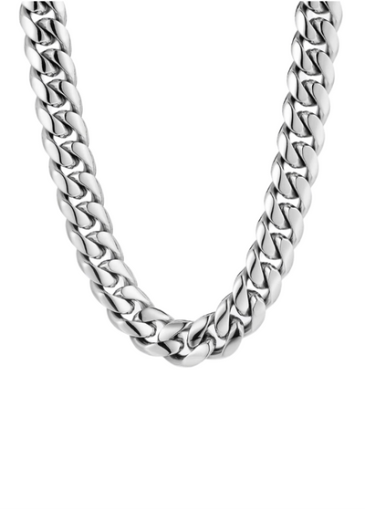 CLEAN CUBANA CHAIN. - 12MM WHITE GOLD