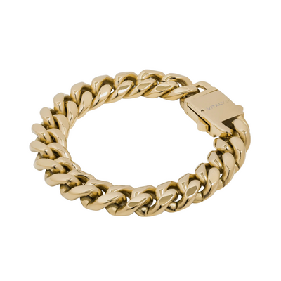 CLEAN BOXED CUBANA BRACELET. - 11MM 18K GOLD