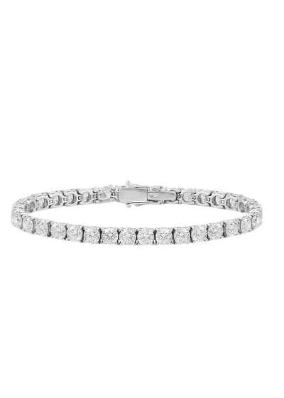 MOISSANITE TENNIS BRACELET. - 4MM WHITE GOLD