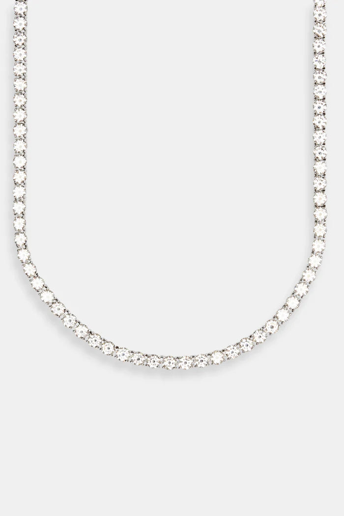 MOISSANITE TENNIS CHAIN. - 4MM WHITE GOLD