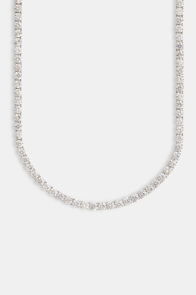 MOISSANITE TENNIS CHAIN. - 3MM WHITE GOLD