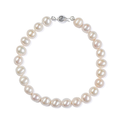 WATERPEARLS BRACELET. - 5MM WHITE GOLD