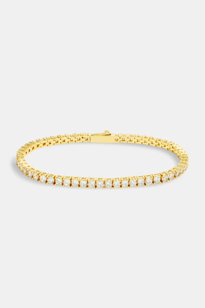 MOISSANITE TENNIS BRACELET.- 4MM  GOLD