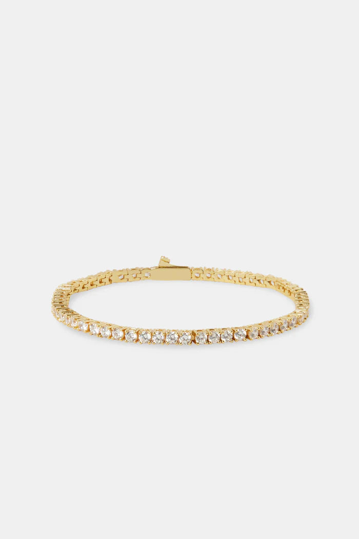 MOISSANITE TENNIS BRACELET.- 3MM  GOLD