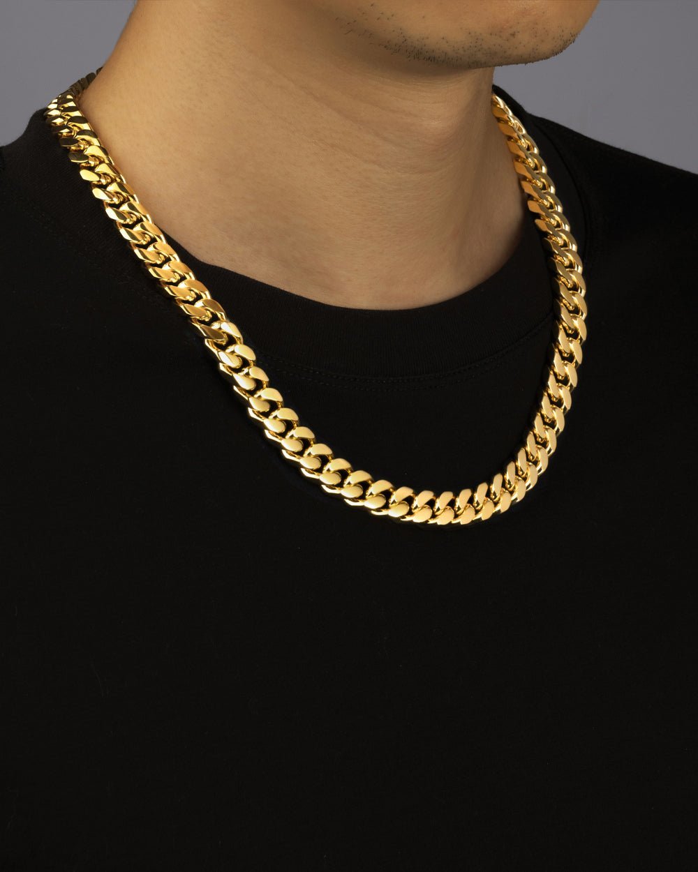 CLEAN BOXED CUBANA CHAIN. - 11MM 18K GOLD - Lazetti