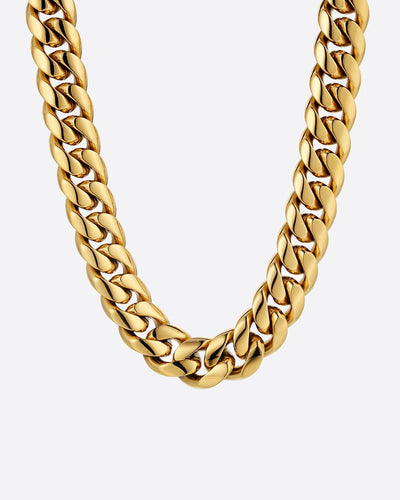 CLEAN CUBANA CHAIN. - 12MM  GOLD