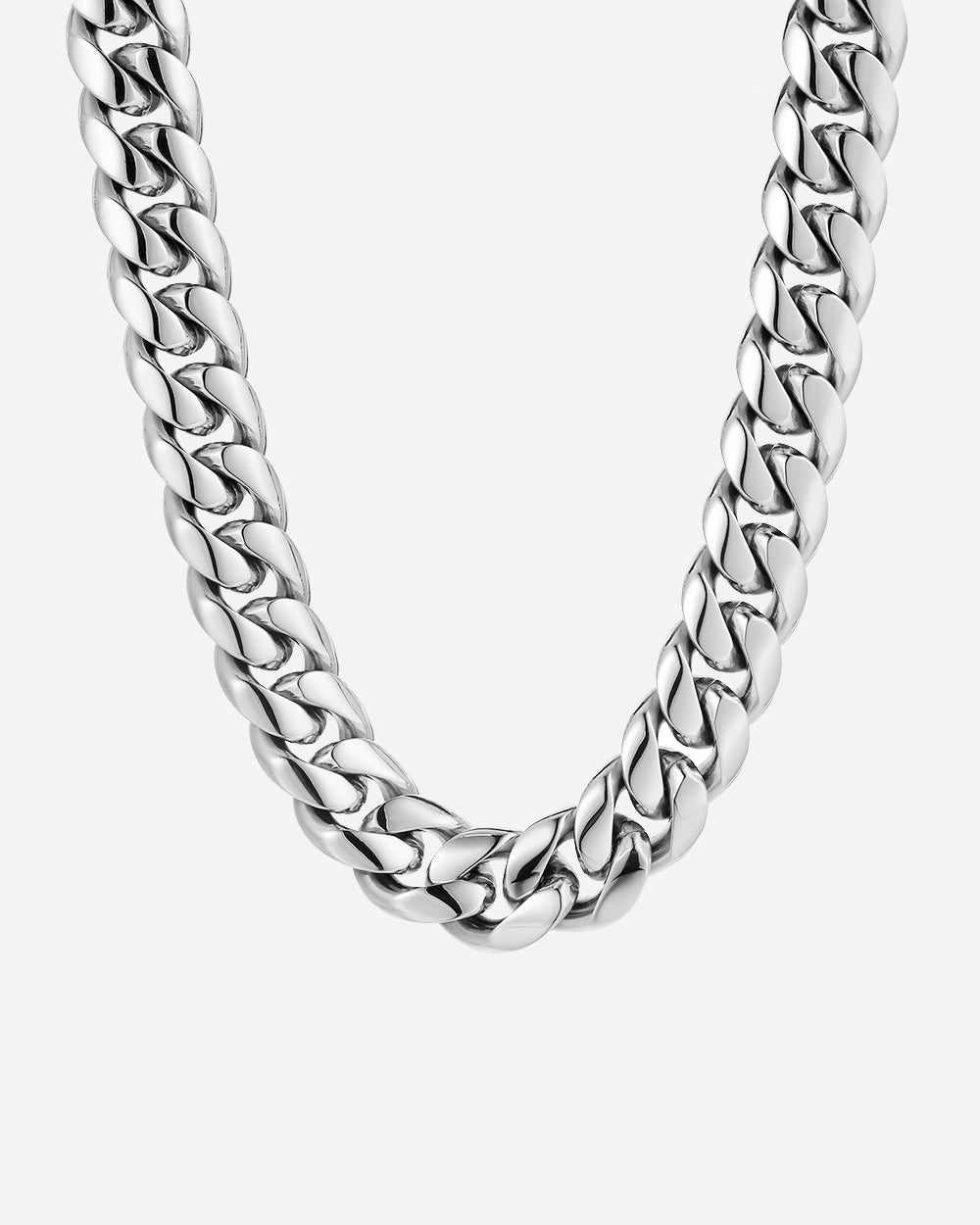 CLEAN CUBANA CHAIN. - 12MM WHITE GOLD