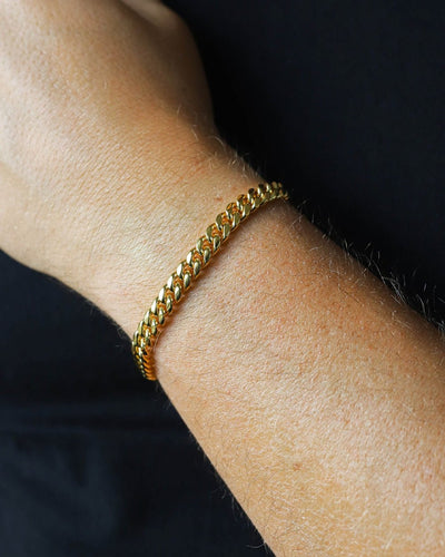 CLEAN CUBANA BRACELET. - 6MM 18K GOLD