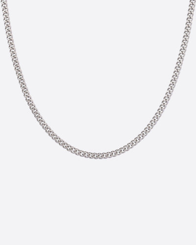 CLEAN CUBANA CHAIN. - 4MM WHITE GOLD