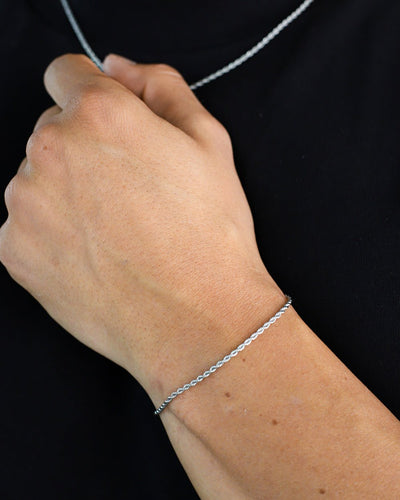 ROPE BRACELET 2MM- WHITE GOLD