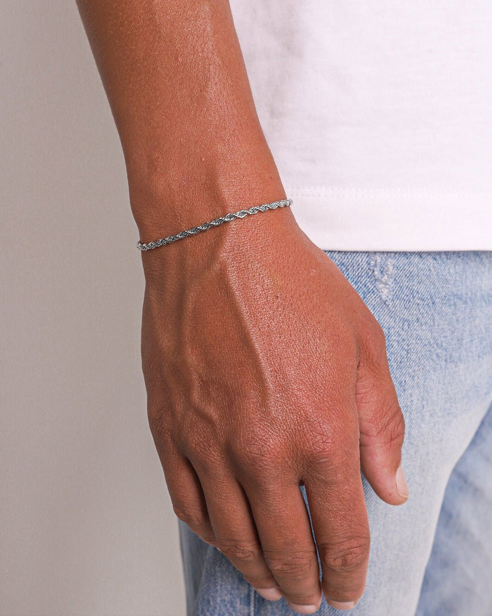 ROPE BRACELET 3MM- WHITE GOLD