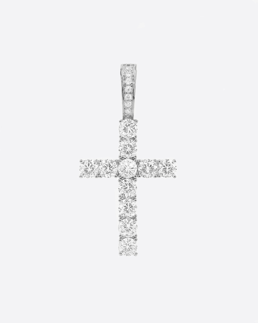 CROSS PIECE PENDANT. - WHITE GOLD