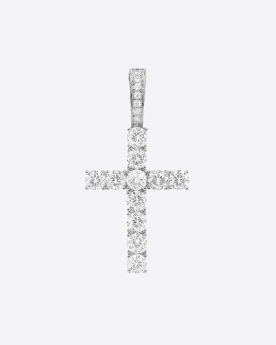 CROSS PIECE PENDANT. - WHITE GOLD