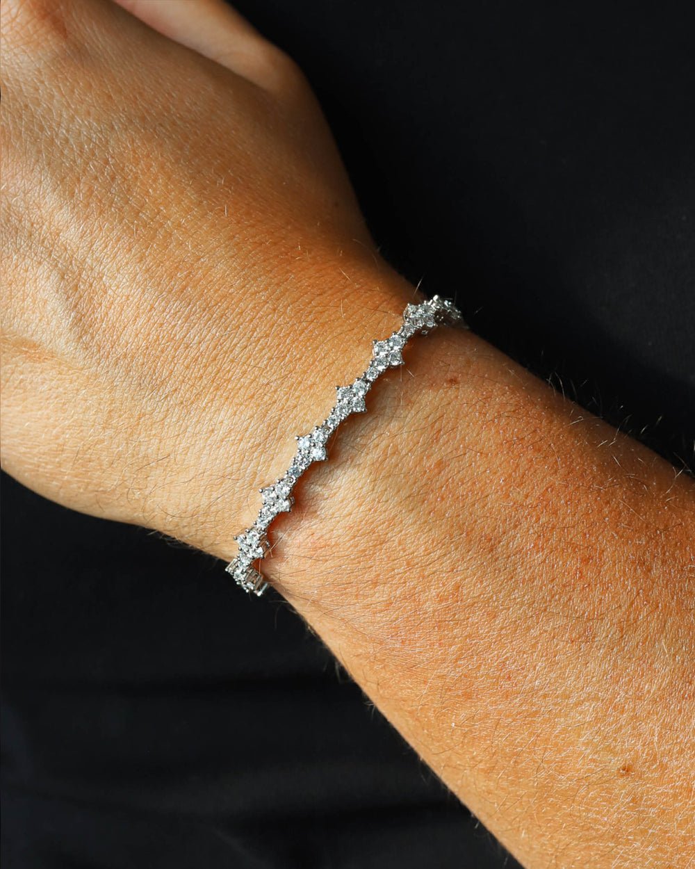 HONEYCOMB BRACELET. - 3MM WHITE GOLD