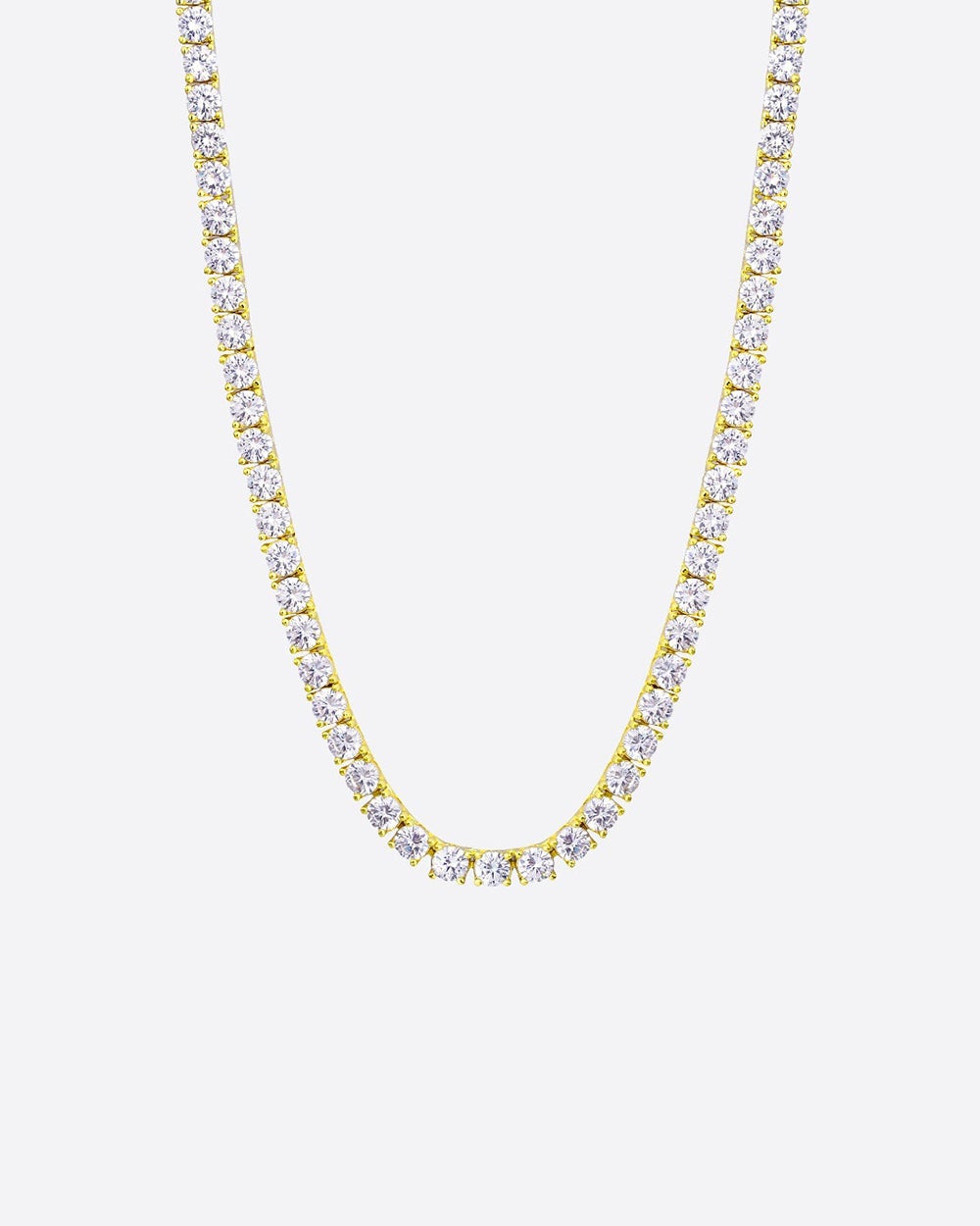 MOISSANITE TENNIS CHAIN. - 5MM  GOLD