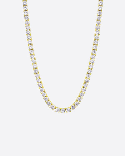 MOISSANITE TENNIS CHAIN. - 5MM  GOLD