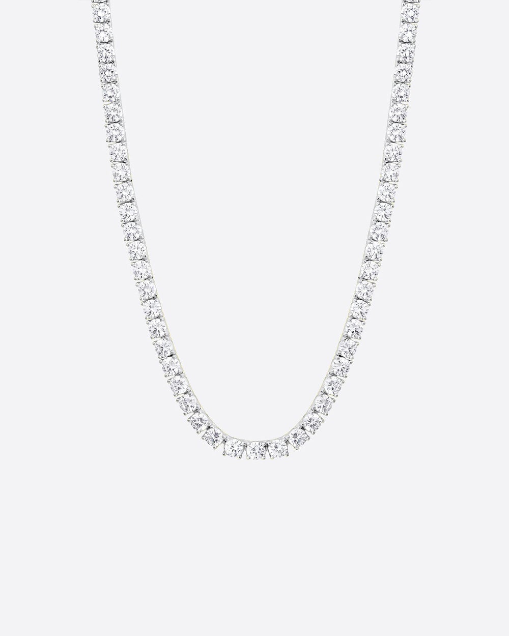 MOISSANITE TENNIS CHAIN. - 5MM WHITE GOLD