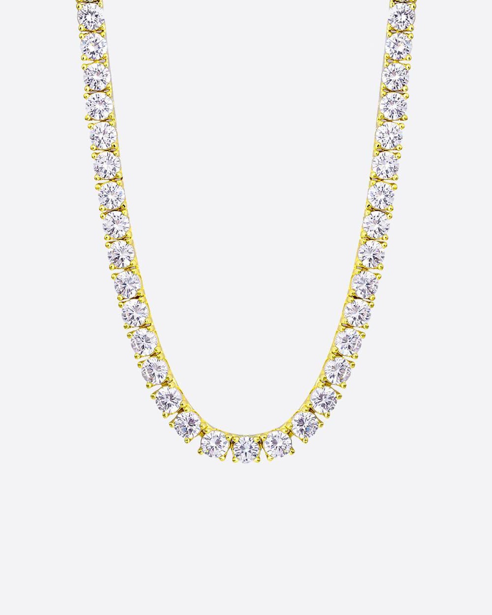 MOISSANITE TENNIS CHAIN. - 4MM  GOLD