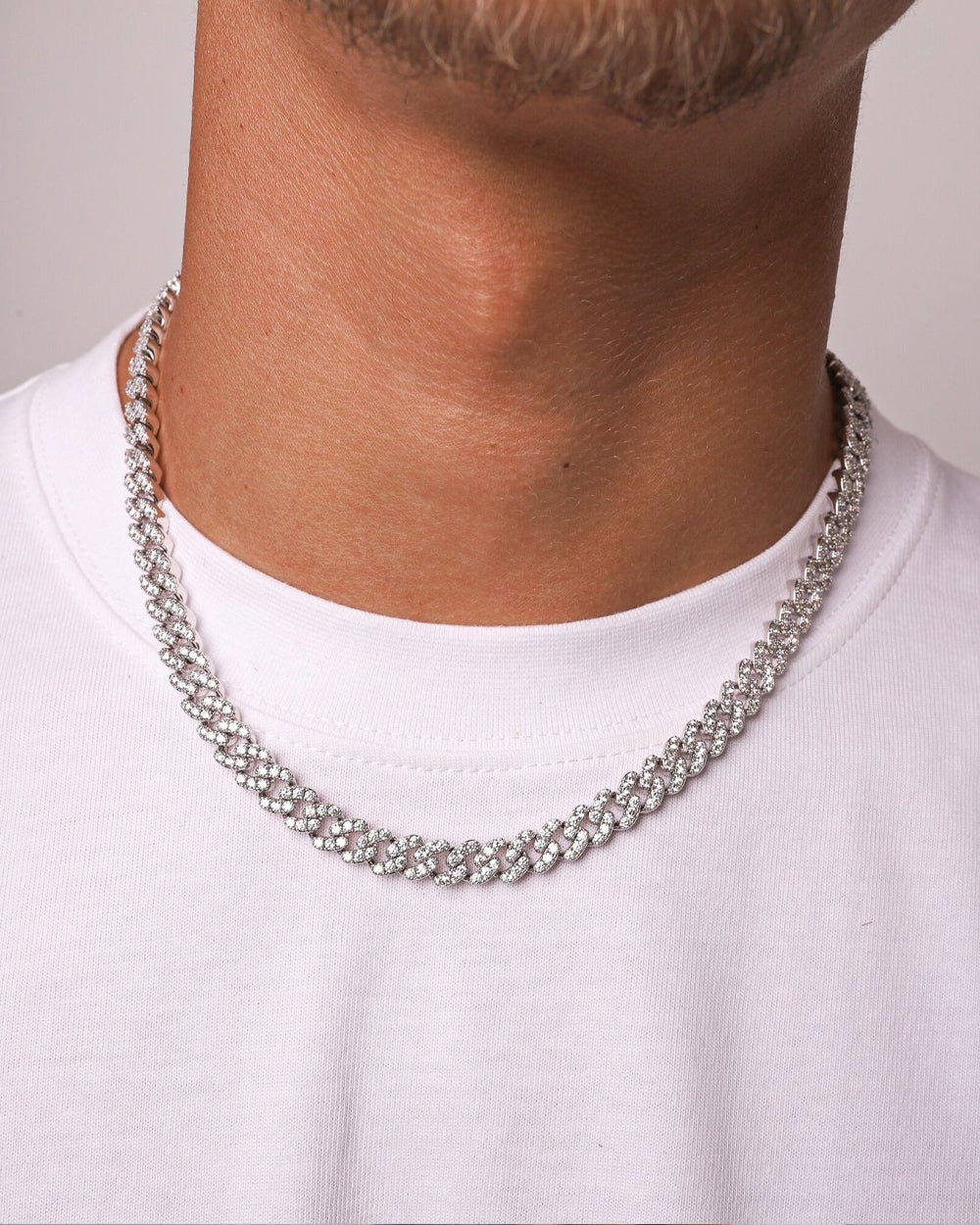 ICY CUBANA CHAIN. - 8MM WHITE GOLD