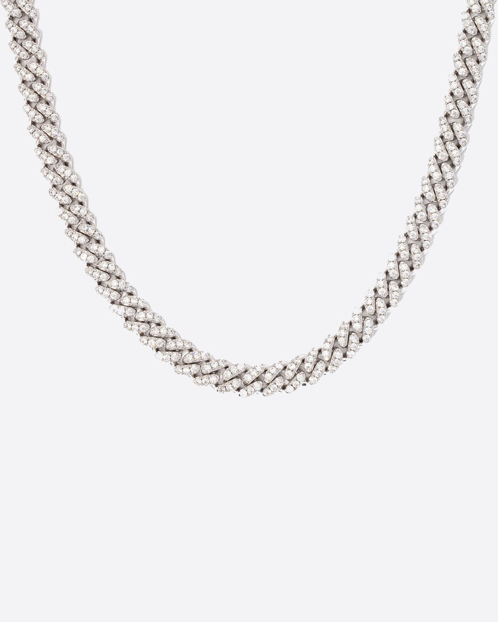 MOISSANITE CUBAN CHAIN. - 6MM WHITE GOLD