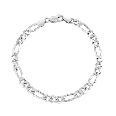 CLEAN FIGARO BRACELET. - 3MM WHITE GOLD