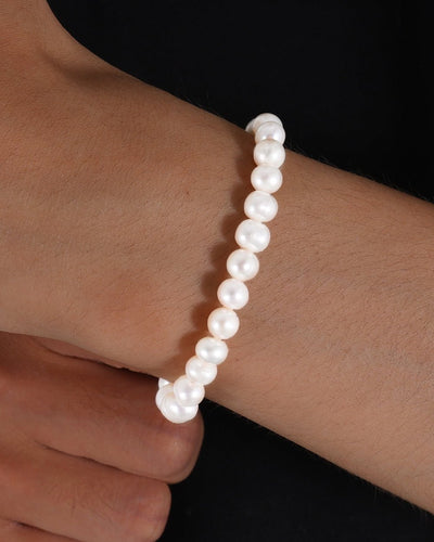 WATERPEARLS BRACELET. - 5MM WHITE GOLD